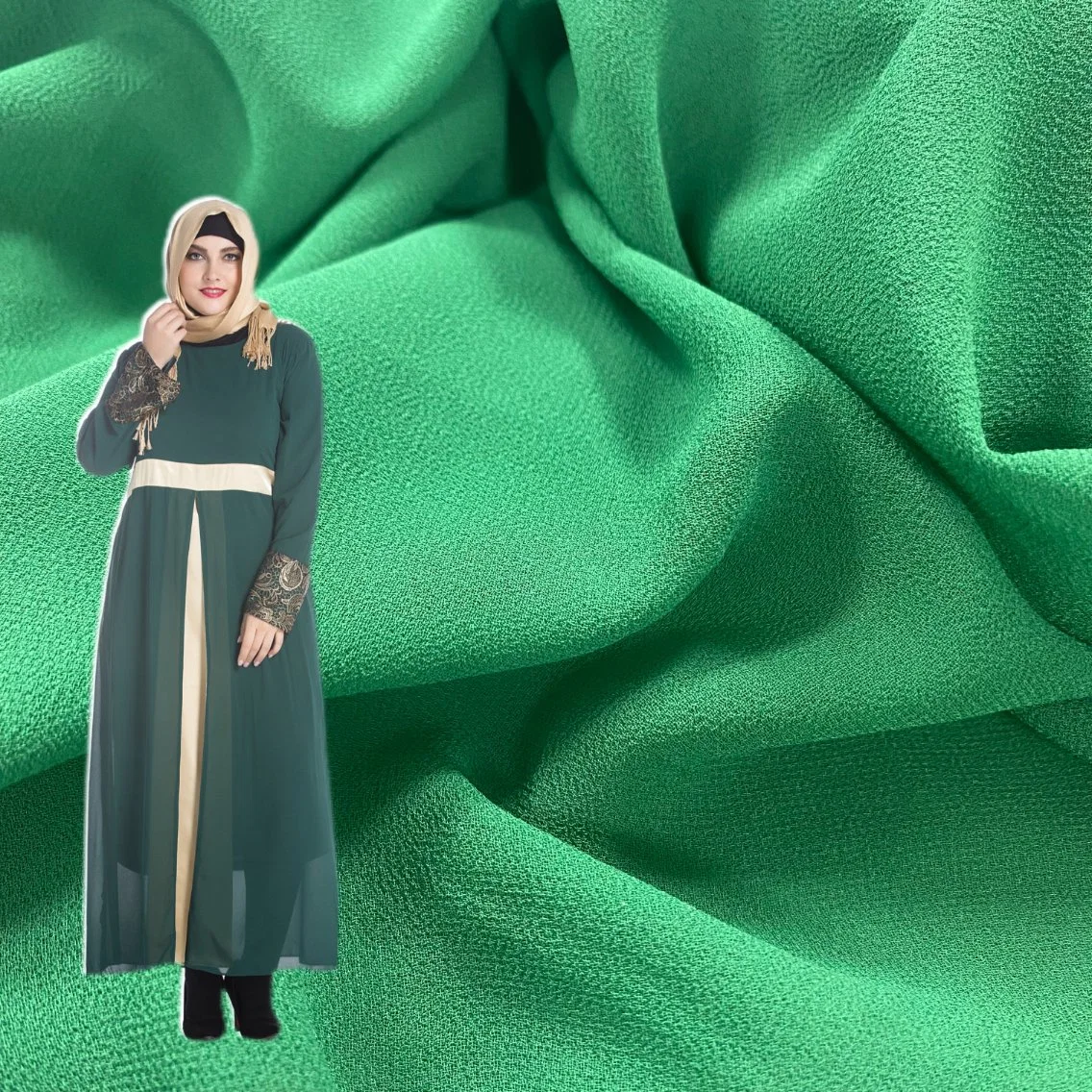 Tn Textile Different Types of Chiffon Fabrics for Women Dress and Muslim Hijab Garment Fabric