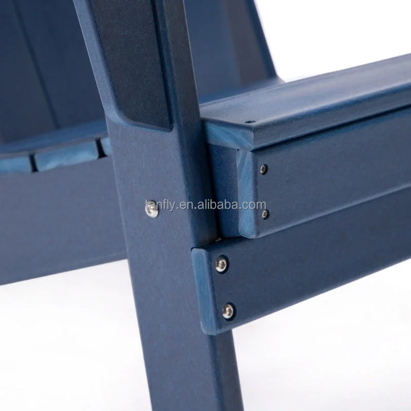 Silla HDPE plástico Patio exterior plegable silla Adirondack HDPE plástico Sillas de madera azul