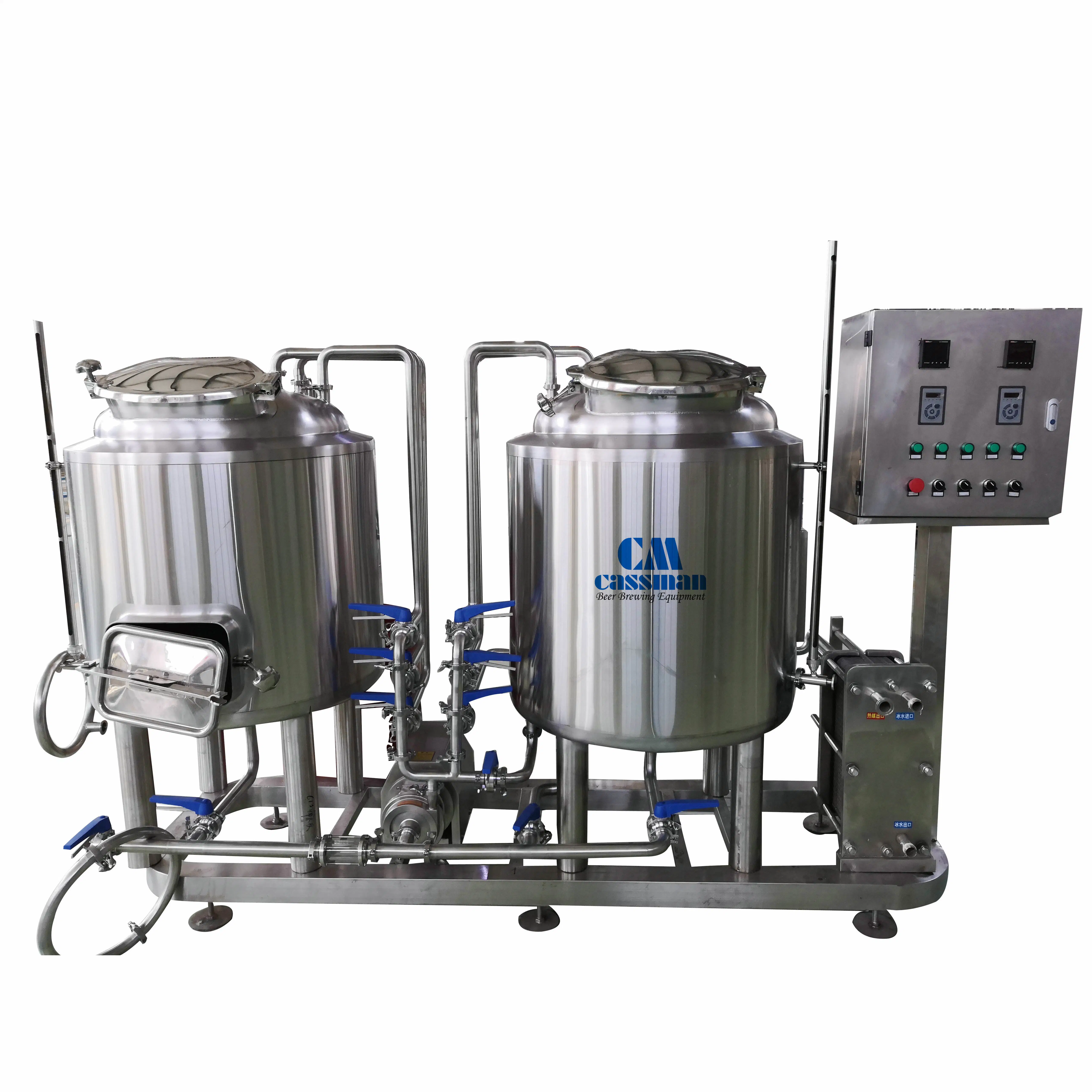 500 L combinado 2 vasos Brewhouse Steam Aquecimento Microbrewery cerveja Equipamento