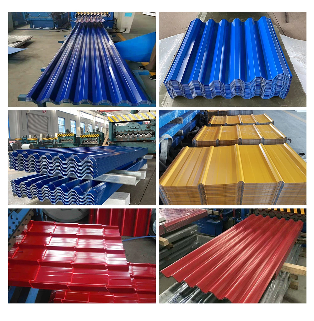 Metal Roof Sheet PPGI PPGL Building Material Trapezoidal Sheet Color Coated Zinc Dx51d A653 Z275 Gi Roofing Prepainted Galvanized Corrugated Steel Roofing Sheet