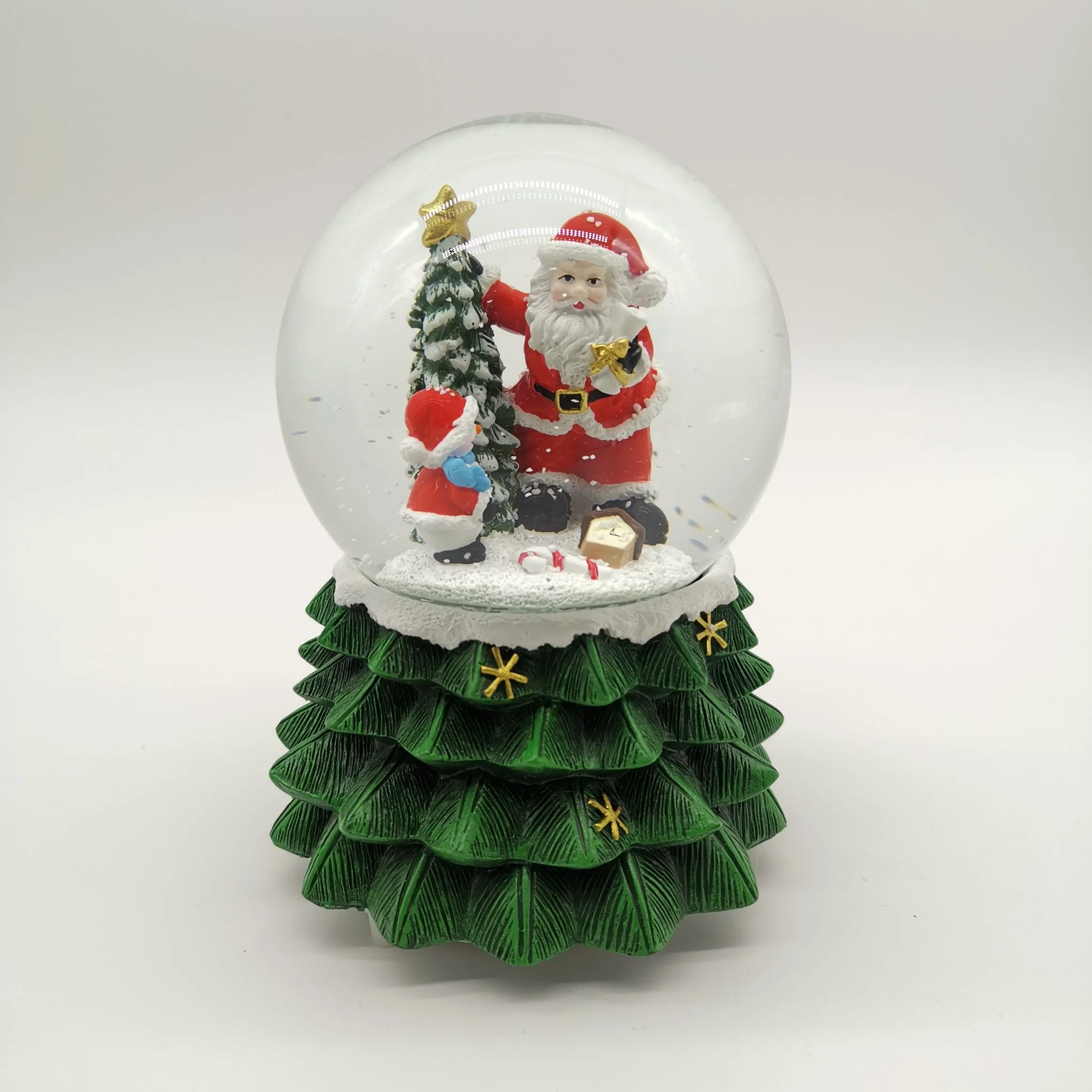 Wholesale/Supplier Christmas Red Santa Claus Snow Globe Christmas Glass Snowball Resin Mould Crafts