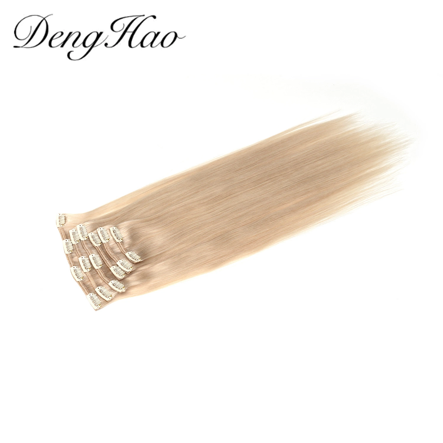 Denghao100% волос человека прямо человеческого волоса Virgin Заколка в волосы добавочный номер