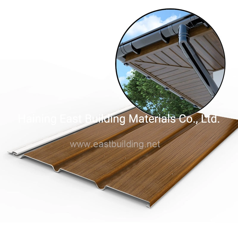 PVC Soffit Wooden Color Eave Panel for Outdoor 300mm Wide