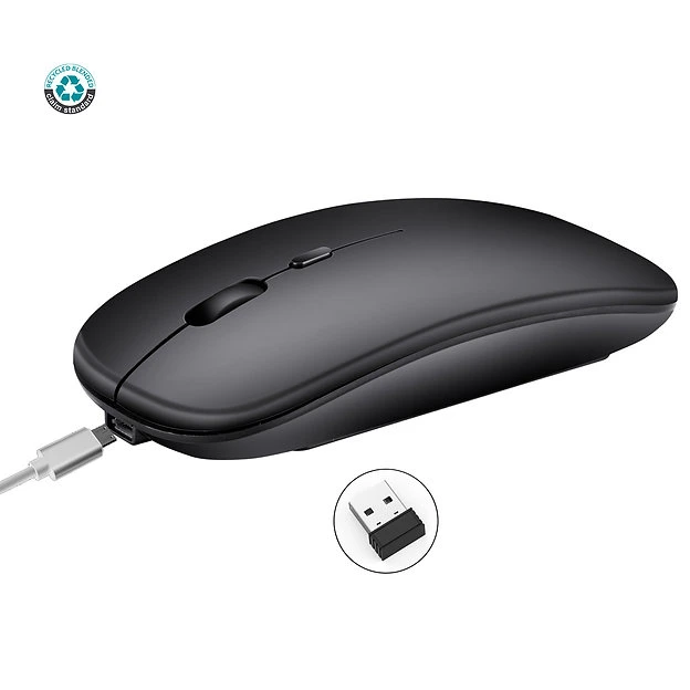 ODM OEM presente de promoção Rcs ABS reciclado escritório ergonómico Mouse Sem Fio