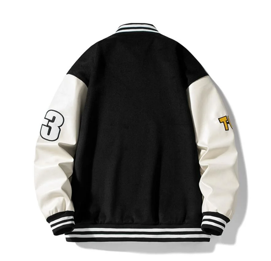 Vigour Custom Chenille Embroidery Long Sleeve Baseball Letterman Varsity Jacket for Men