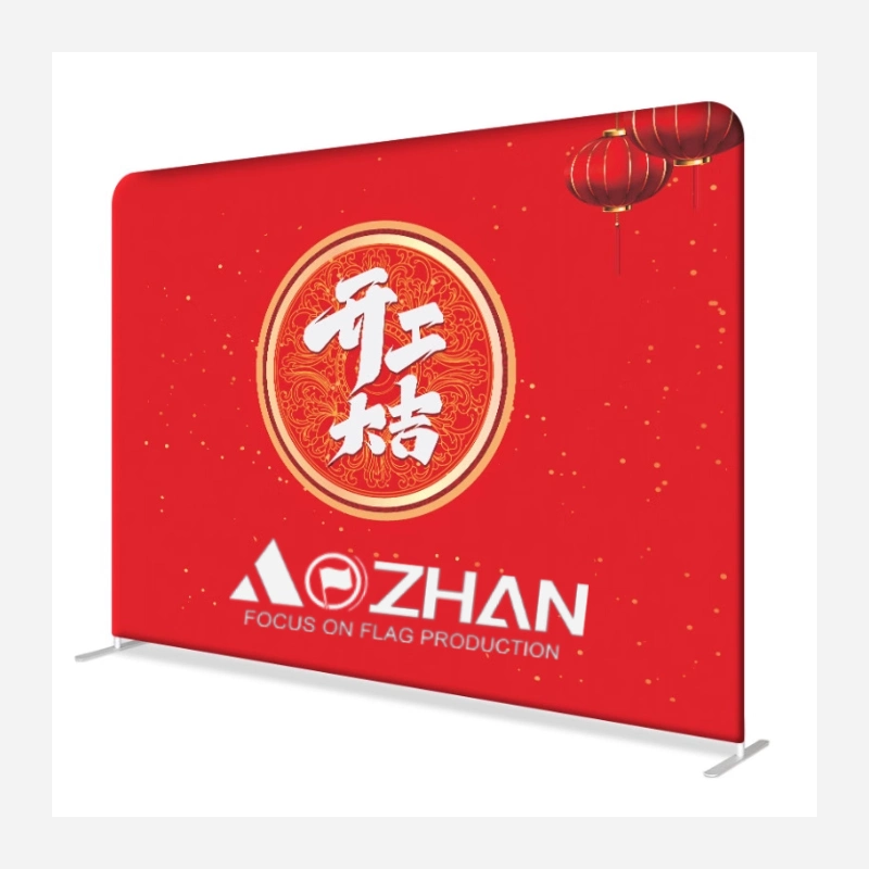 Aozhan 10FT Straight Custom Roll up Pop up Backdrop Wall Advertising Trade Show Exhibition Stretch Tension Fabric Displays