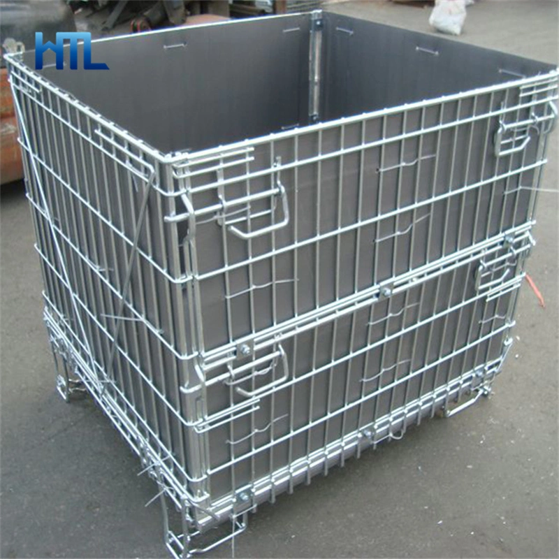 Industrial Pet Preform Forklift Wire Mesh Bin for Warehouse Storage