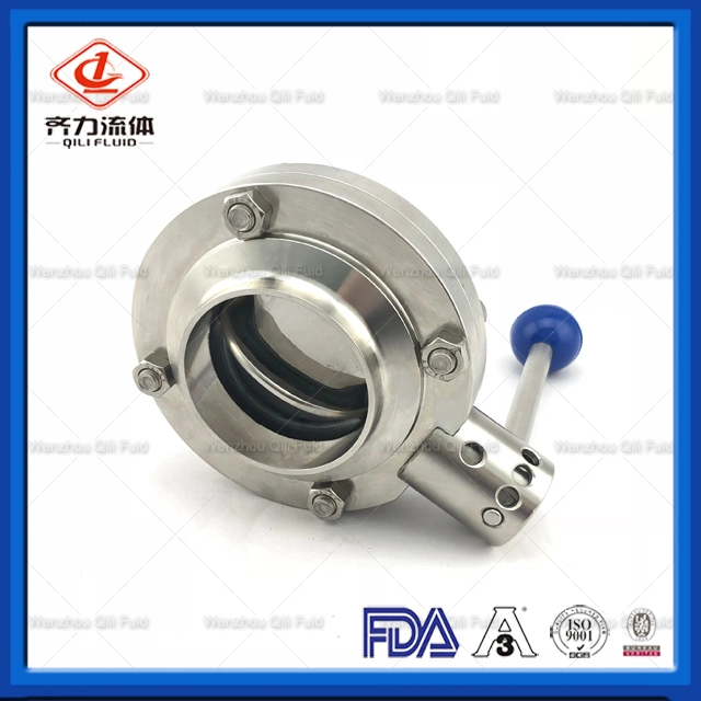 Sanitary Butterfly Valve Weld End with Plastic Multi-Position Handle