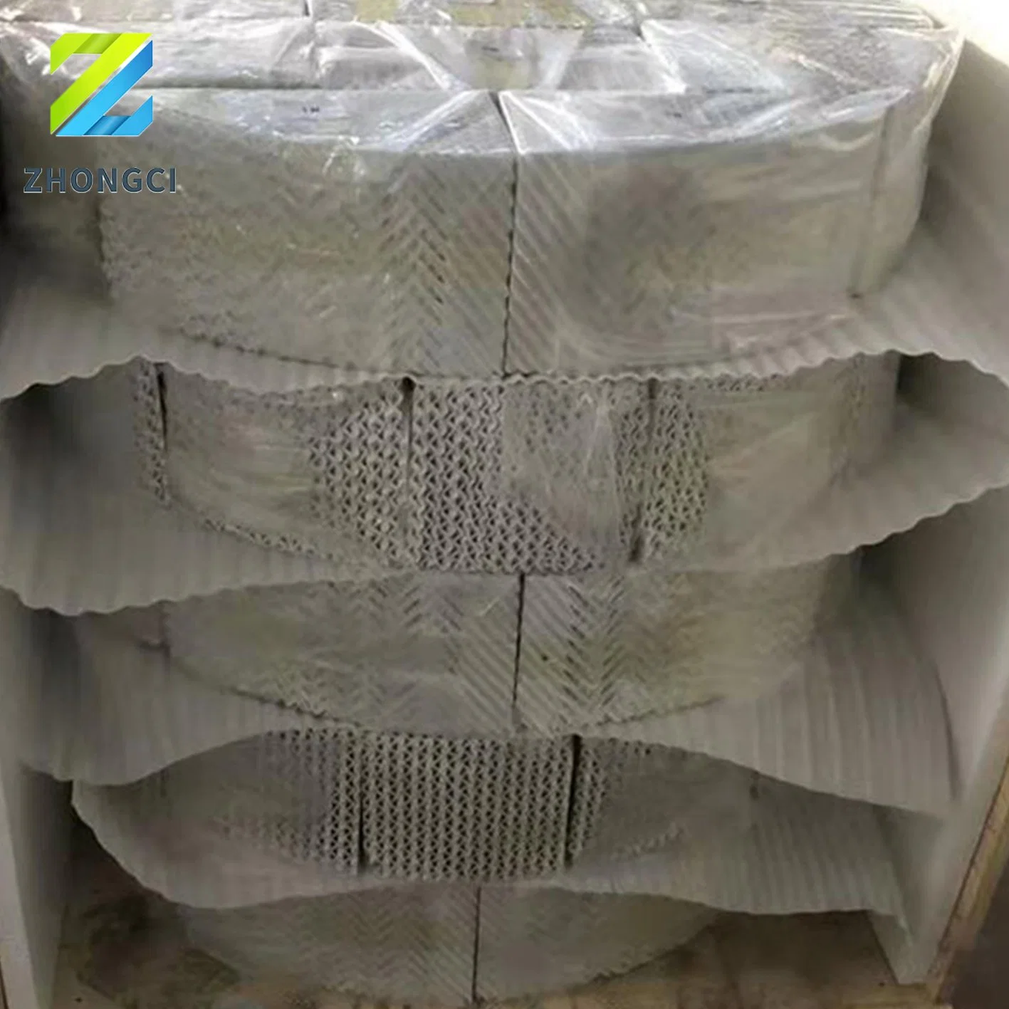 Zhongci 100y 125y 250y 350y Corrugated Alumina Ceramic Structured Packing Для химической колонны с поглощение серной кислоты