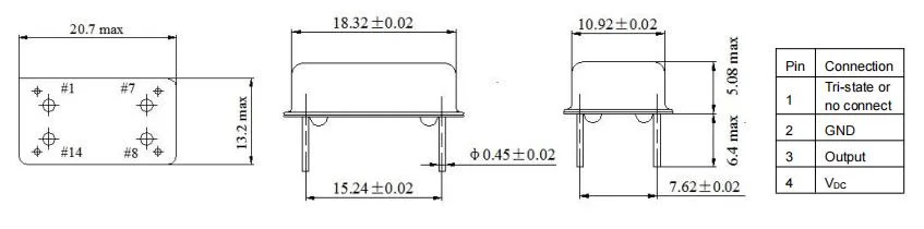 Chip Sun 4pin DIP Type Half Size DIP14 32.768kHz 10MHz 16MHz 100MHz 3.3V 5V Quartz Crystal Oscillator