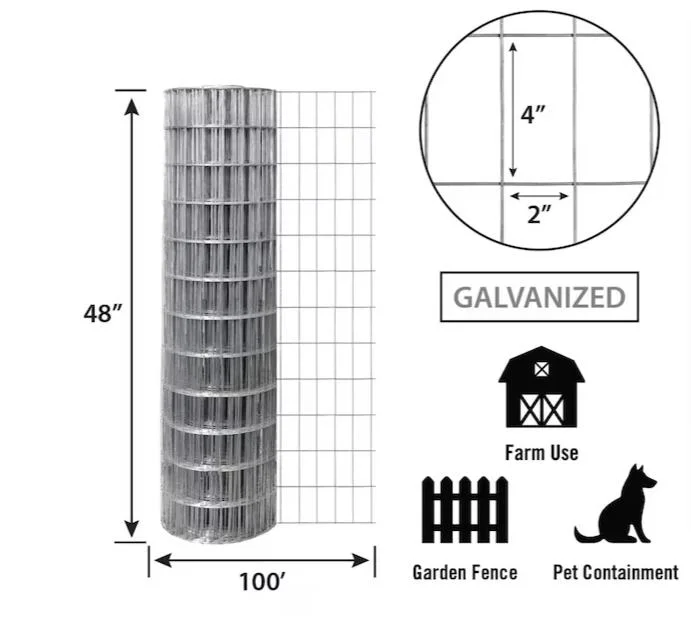 Hot Dipped Galvanized Welded Wire Mesh for Garden Agriculture Poultry Animal Rabbit Cage Reinforcement Concrete Construction