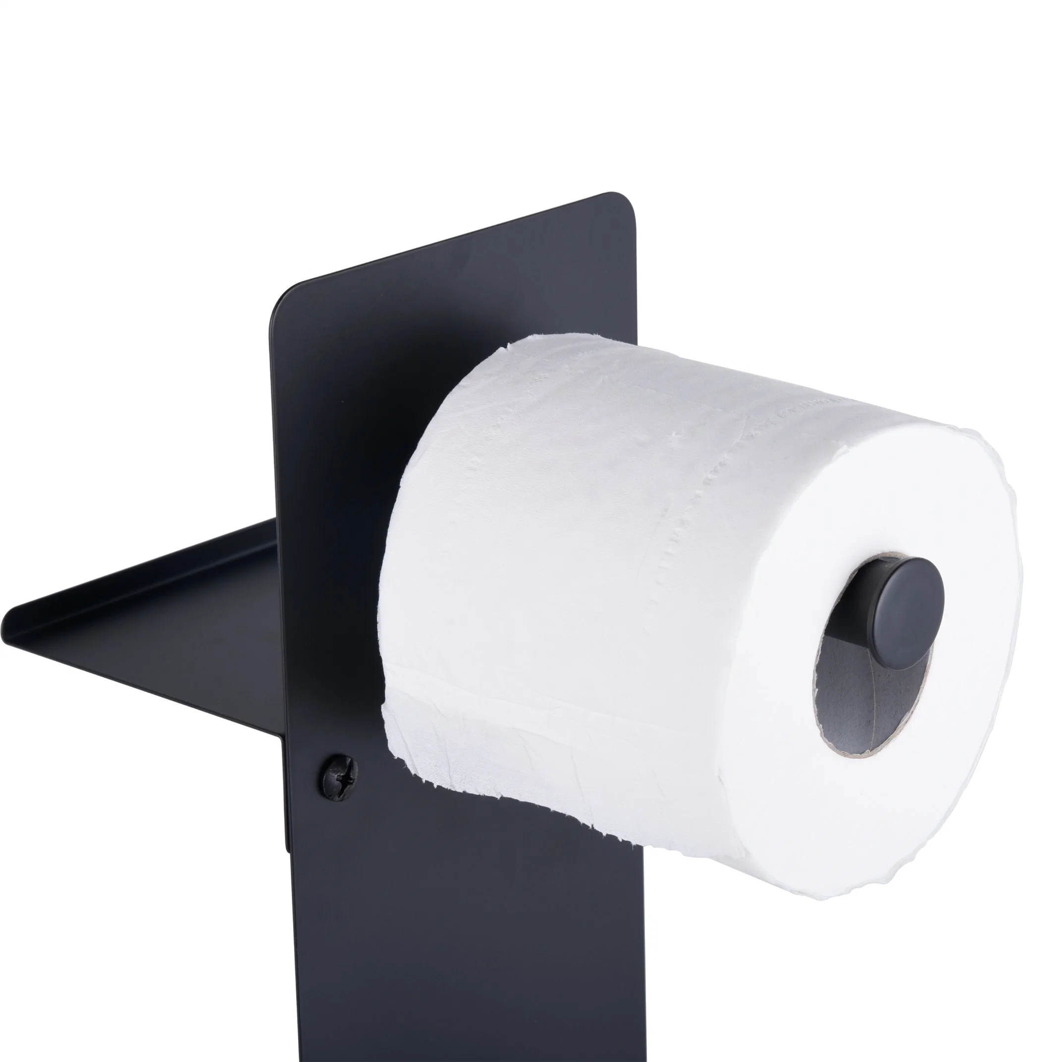 Standing Toilet Paper Holders Toilet Brush Set with Handy Shelf