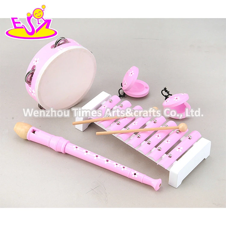 Preschool Educational Musical Toys Set Wooden Percussion Instruments for Baby Kids Boys and Girls W07A219