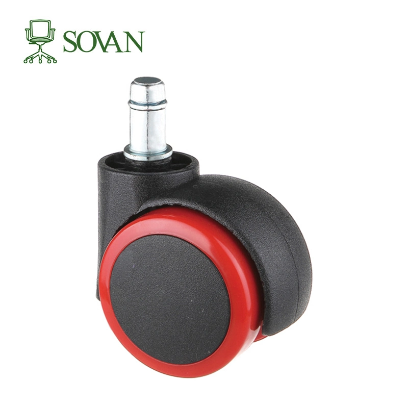 Factory Price Smooth Black 30mm Load 15kg Nylon Material Furniture Threaded Caster Wheels for Office Chairs