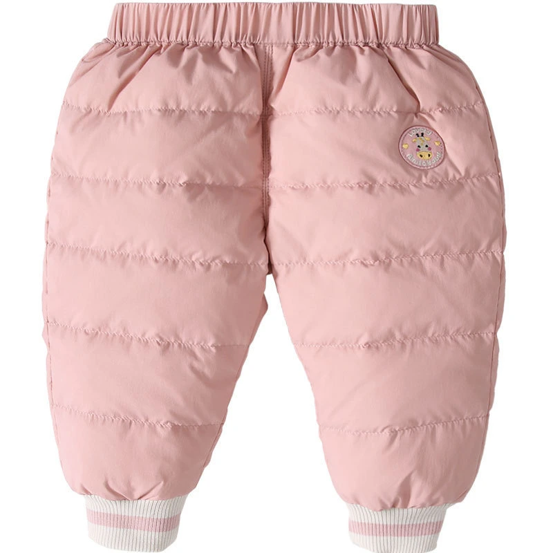 Children's Down Pants, Baby Girl's White Duck Down Thickened Warm Cotton Pants