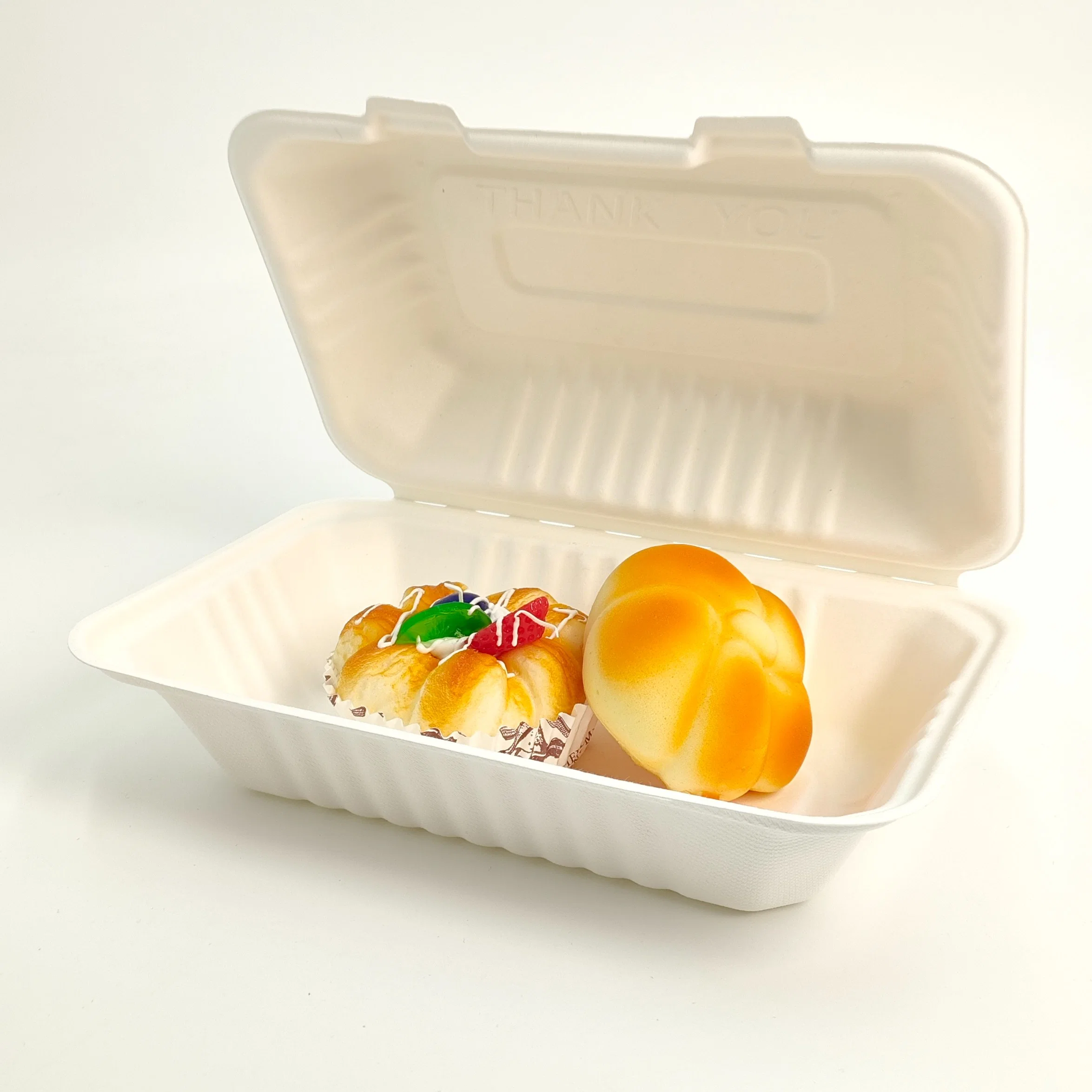 Bagasse Disposable Tableware 100% Natural Sugarcane Clamshell Box