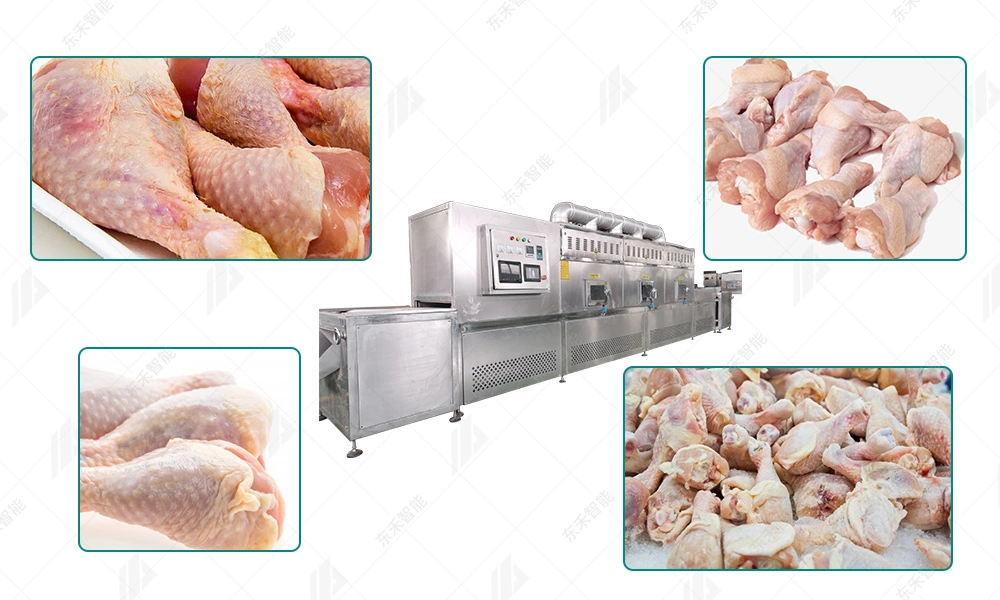 2023 China Neue Technologie Industrielle Mikrowelle Gefrorene Huhn Fleisch Meeresfrüchte Auftaumaschine