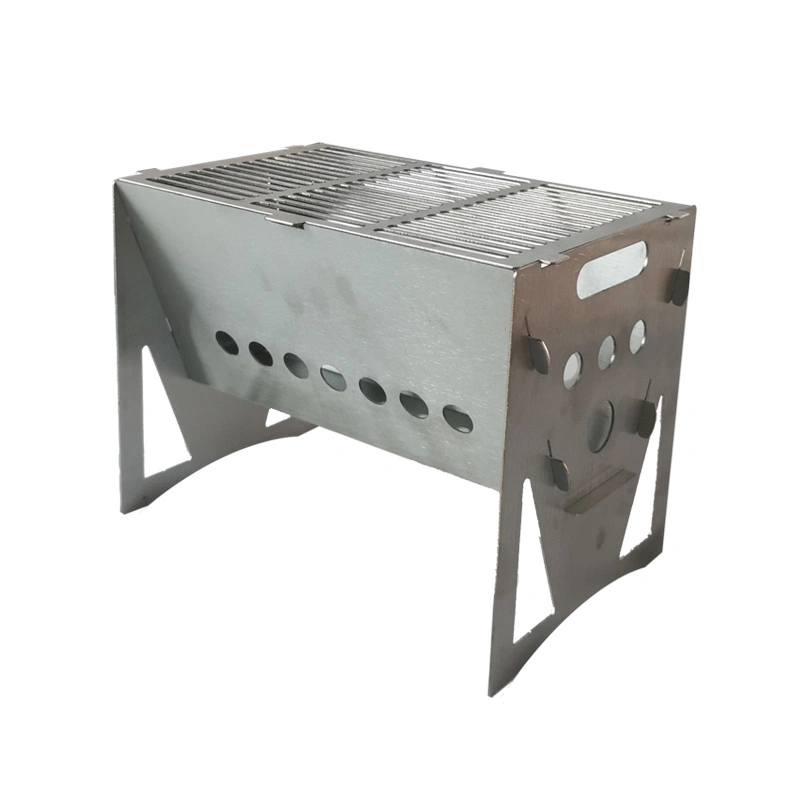 Pequeño grill de acero inoxidable portátil para barbacoa interior y exterior