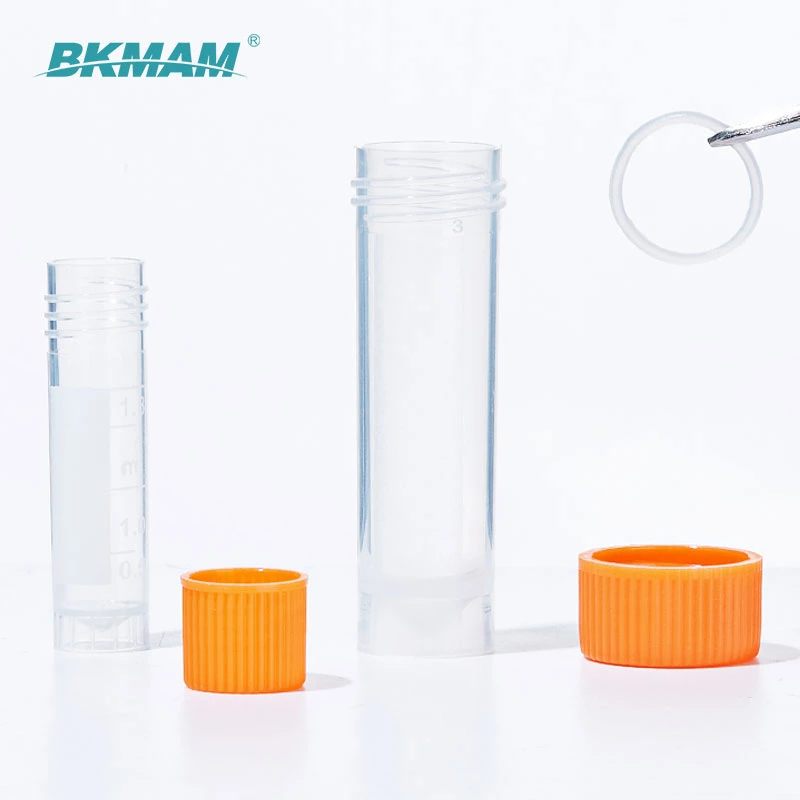 1.5ml 1.8ml 5ml Disposable Sample Tubes Flat Bottom Freezing Cryovials Orange Blue Red Cap