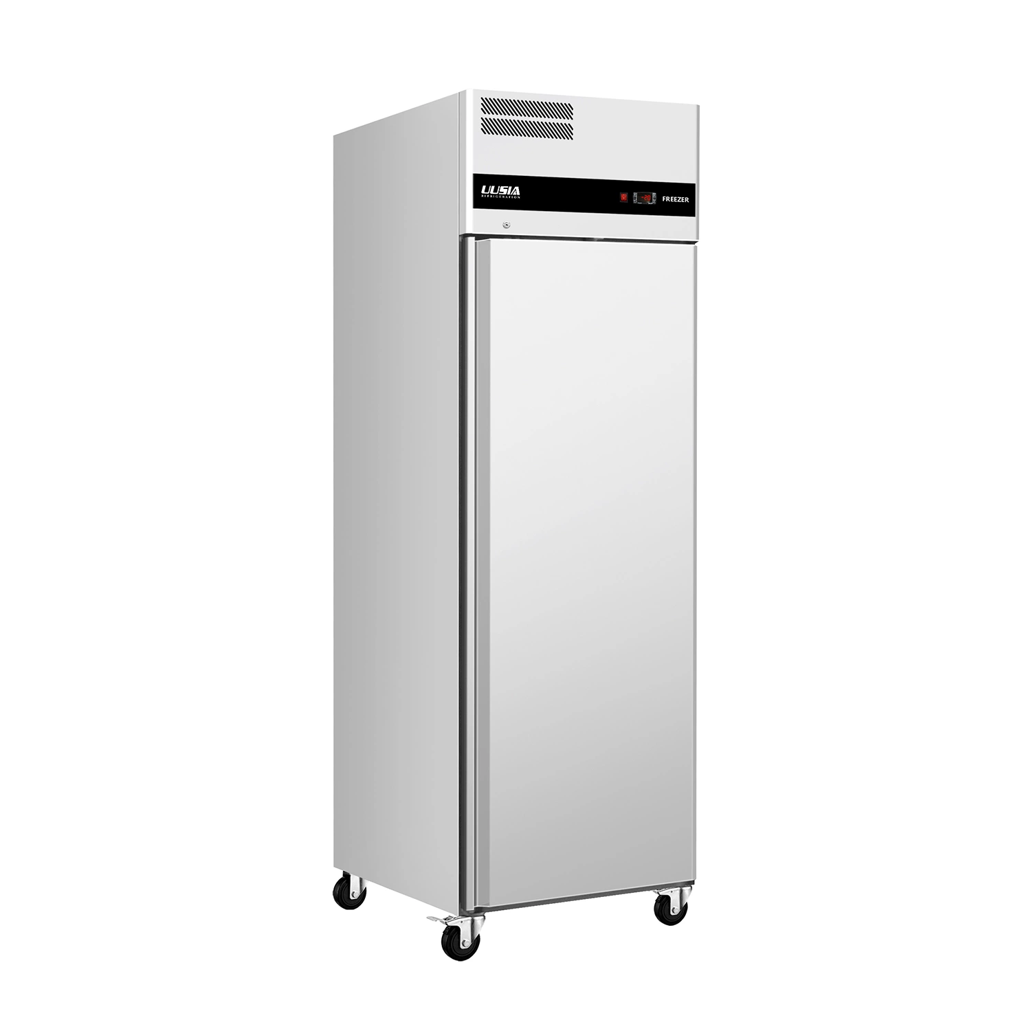 Auto-Defrost Stainless Steel Commercial Restaurant Freezer Solid Door Cooler Single Door Fridge Upright Cabinet Chiller Reach-in Refrigerator for Hotel Kitchen