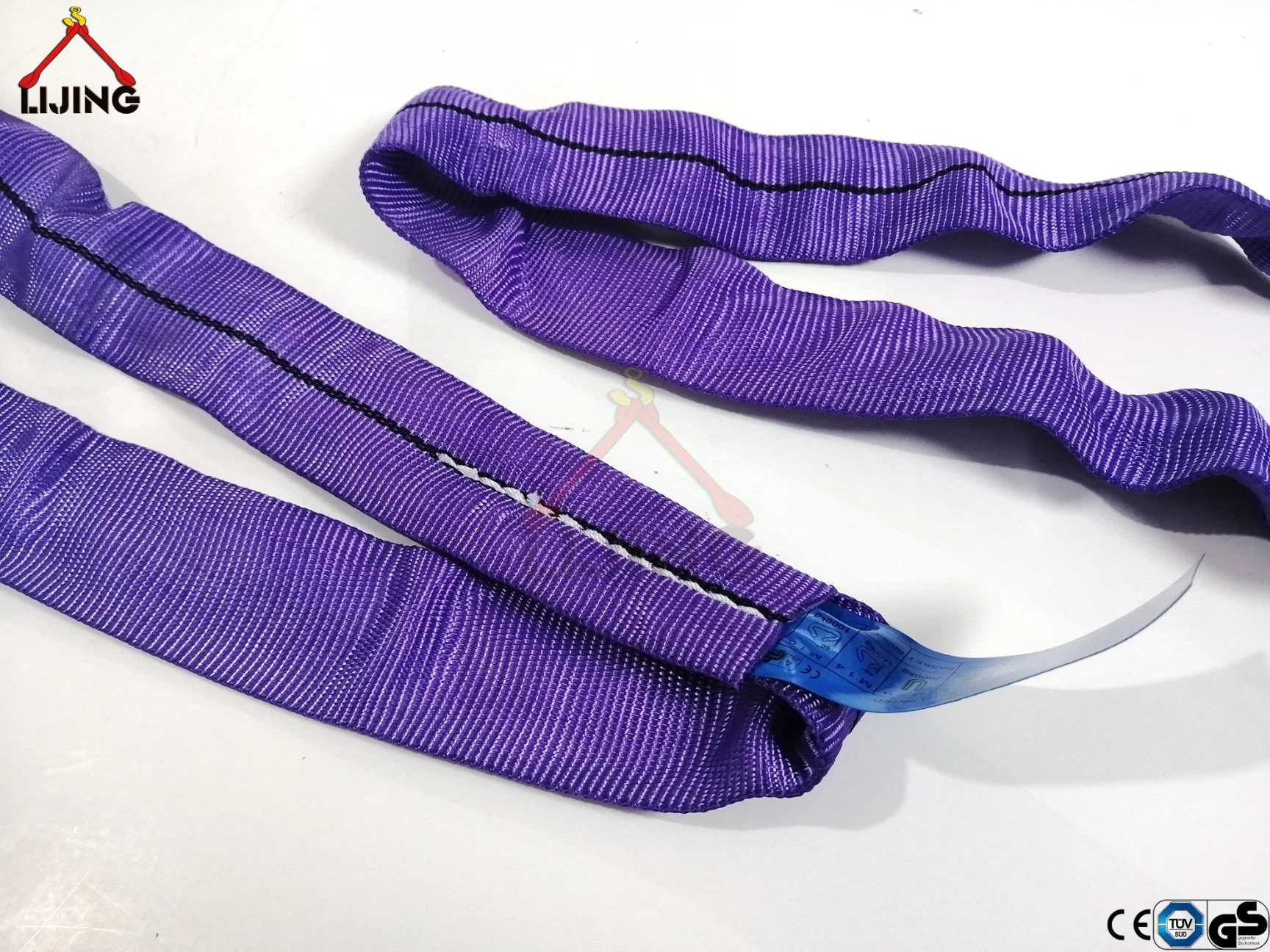 2m 1t 40mm Purple Polyester Lifting Endless Round Sling En1492-2: 2000