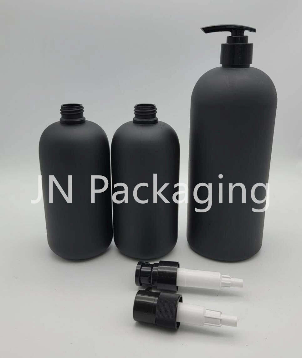 8oz 16oz 32oz Black Pump Spray Bottle 100% PCR Cosmetics Packaging Container Matte Black Boston Bottle