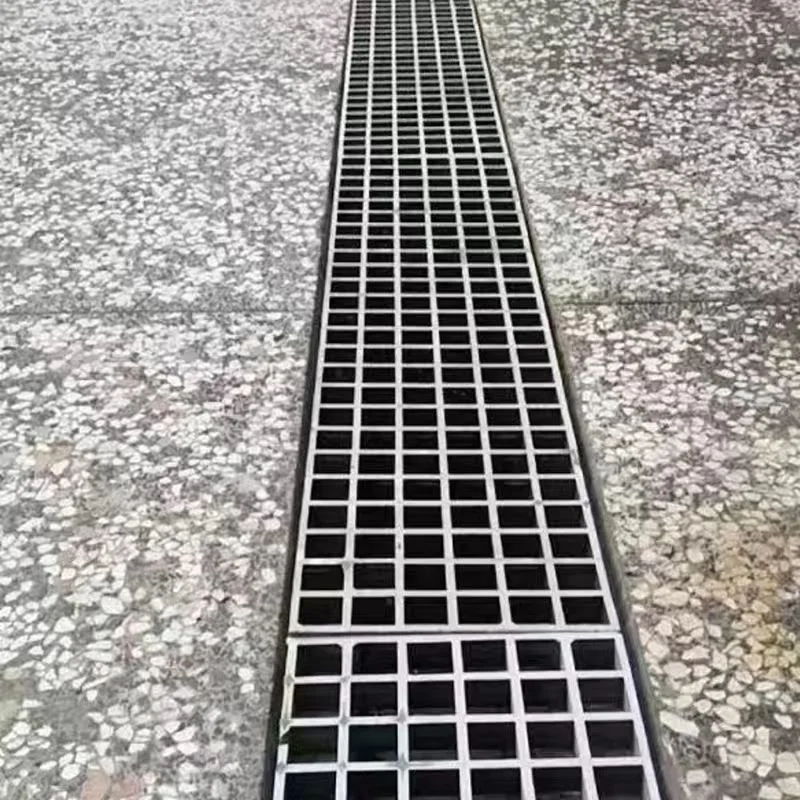 Custom Size Fiberglass FRP Car Wash Trench Drain Grating FRP Drainage Grating Floor Panel