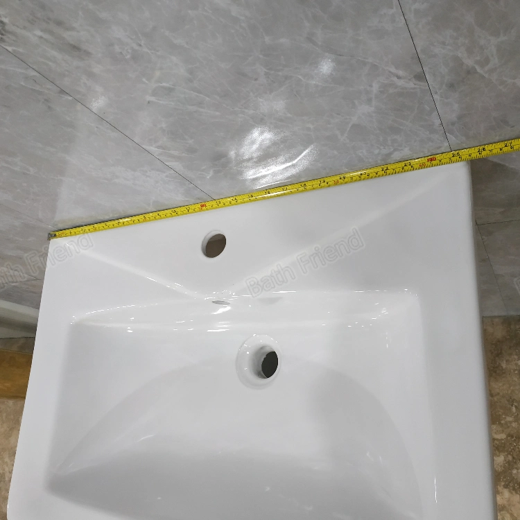 MID-East Market Hot Sale Bathroom Wall Hung Semi Pedestal Ceramic Wash Basin with Half Pedestal