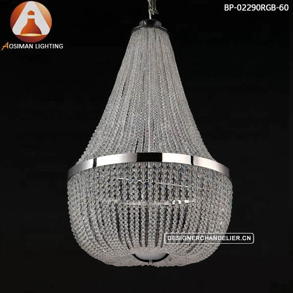 Clear Impero Crystal Chandelier Pendant Light - White Color