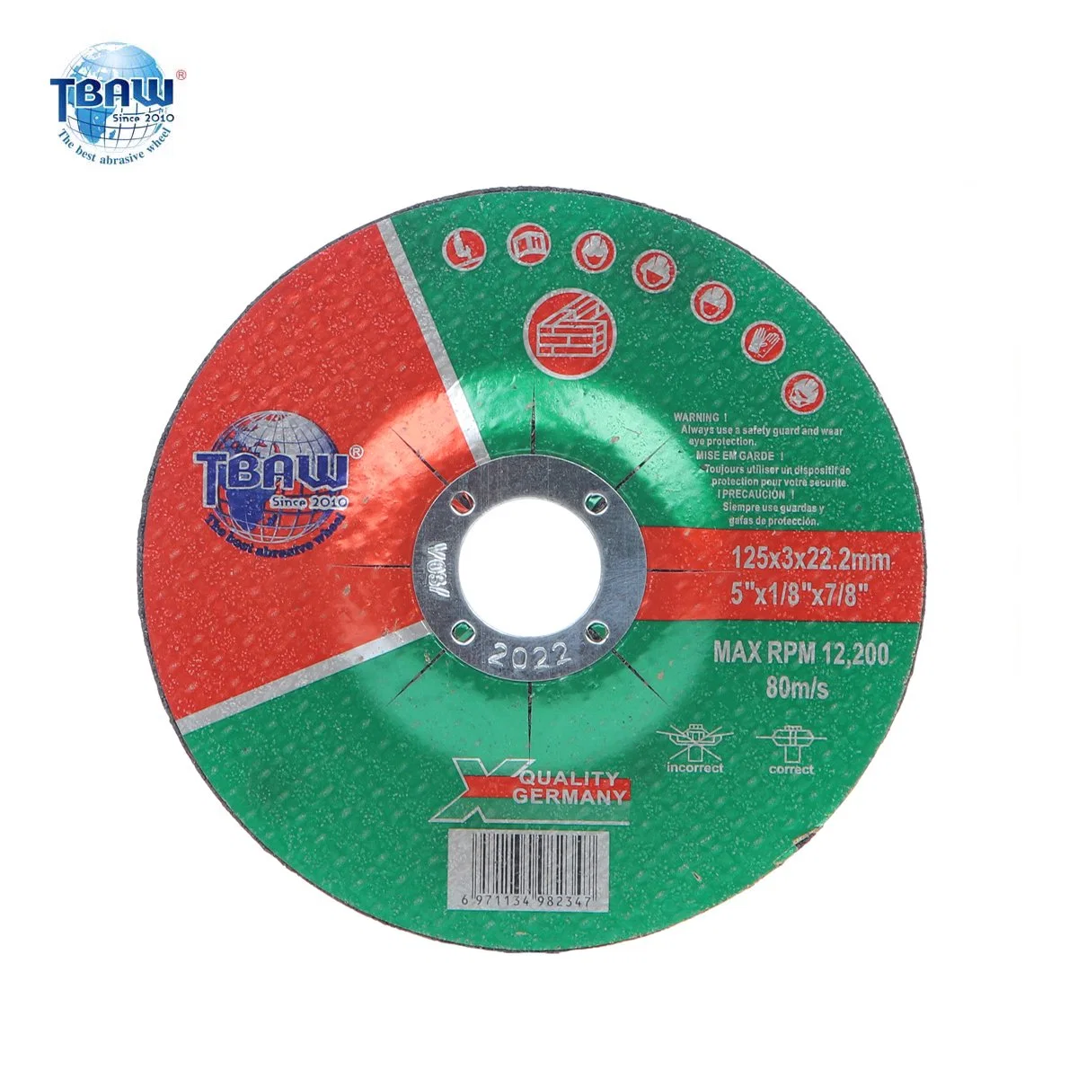 China Factory Type 27 125mm Thickness 3mm 6mm Metal Abrasive Grinding Wheel