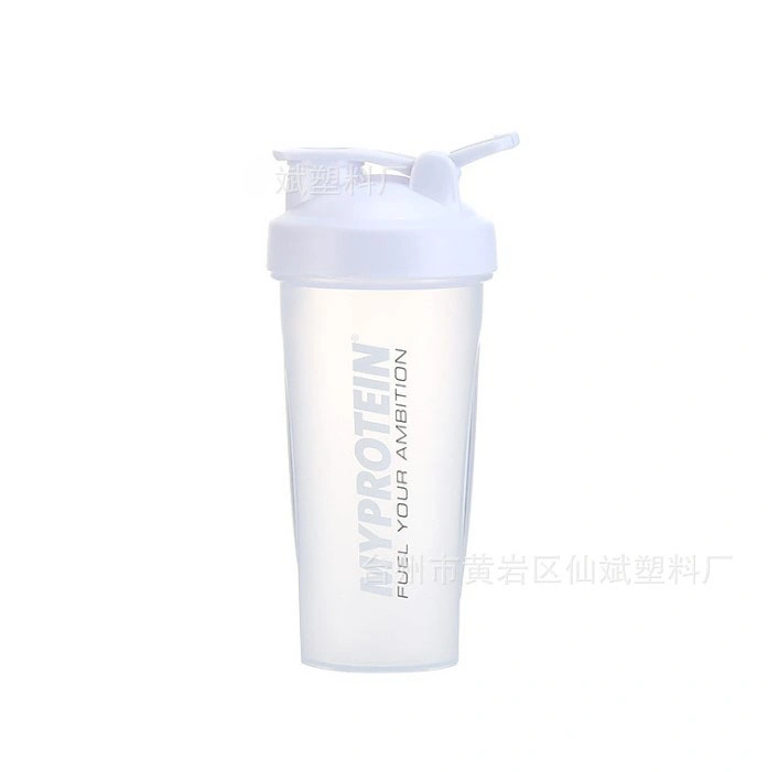 Agitadores de frascos de água com agitador de proteínas de plástico Sport de 600 ml, com aço inoxidável Esfera da liquidificadora em aço