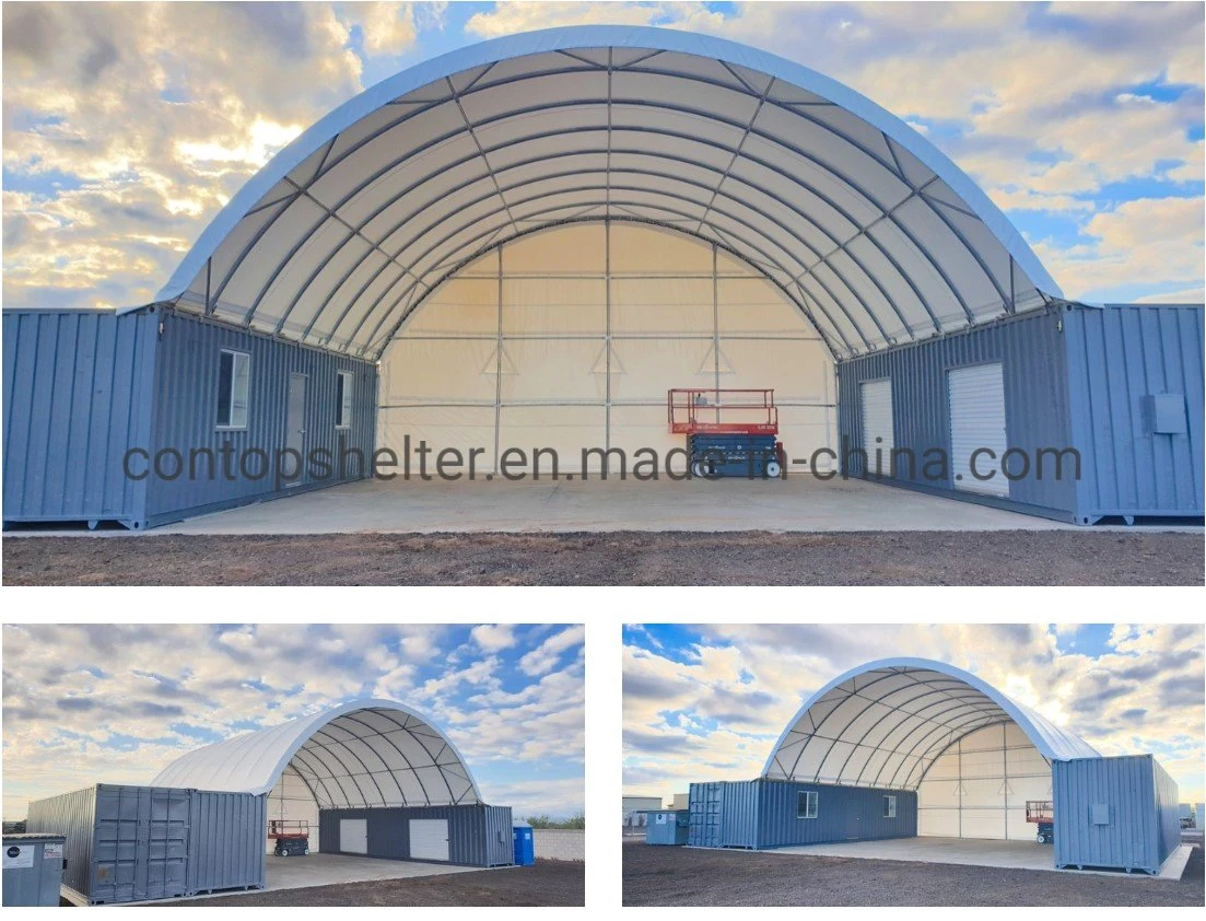 12X12m Outdoor PVC Waterproof Roof Steel Structure Tent Assemble Shipping Container Shelter
