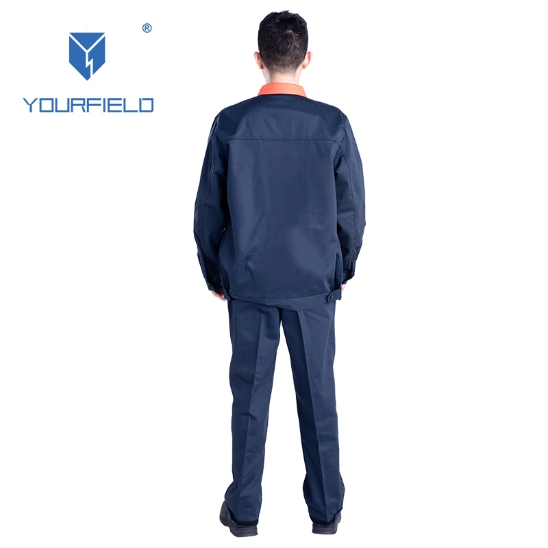 100% Cotton Anitstatic Oil Flame Resistant Coverall Fire Proof Flame Retardant Mechanical Workwear Safety Uniforms