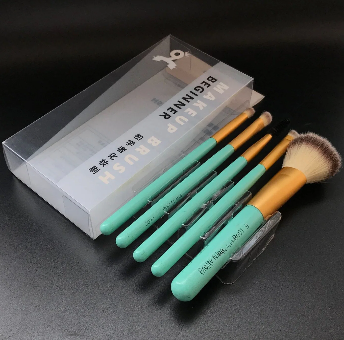 customize PET  coloured cosmetics make up brush tool packaging with inner blister