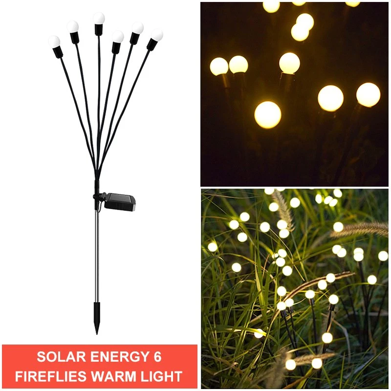 Waterproof Garden Solar LED Decorative Swaying 6/8/10 Heads Firefly Lawn Light