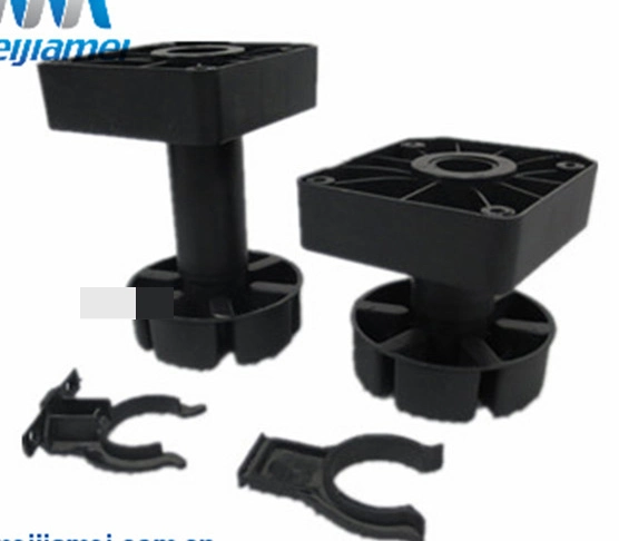 Furniture Cabinet Accessories Black Plastic 105-150 mm Height Adjustable Kitchen Leg