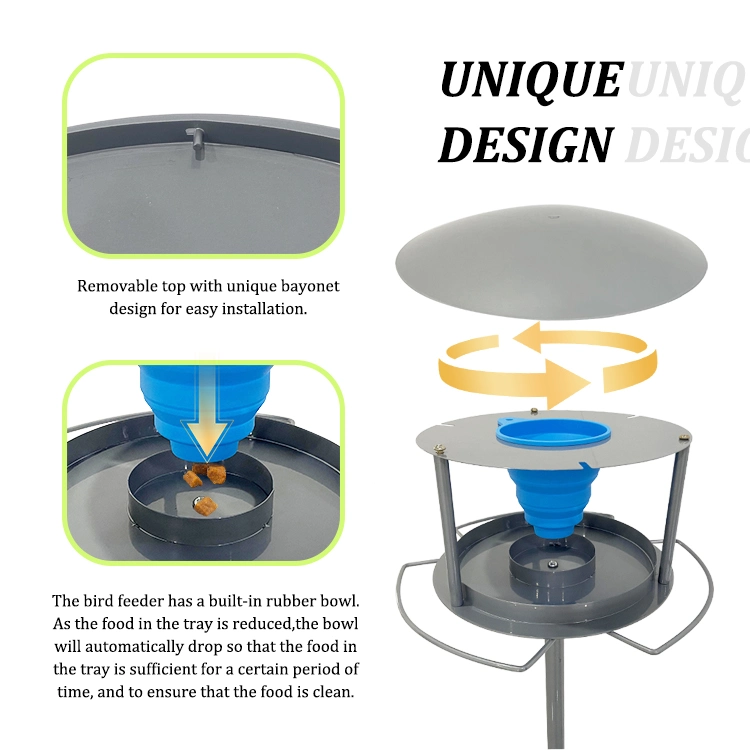 Jh-Mech 3 Pole Sections Automatic Feeder Rubber Bowl Wild Automatic Bird Feeder