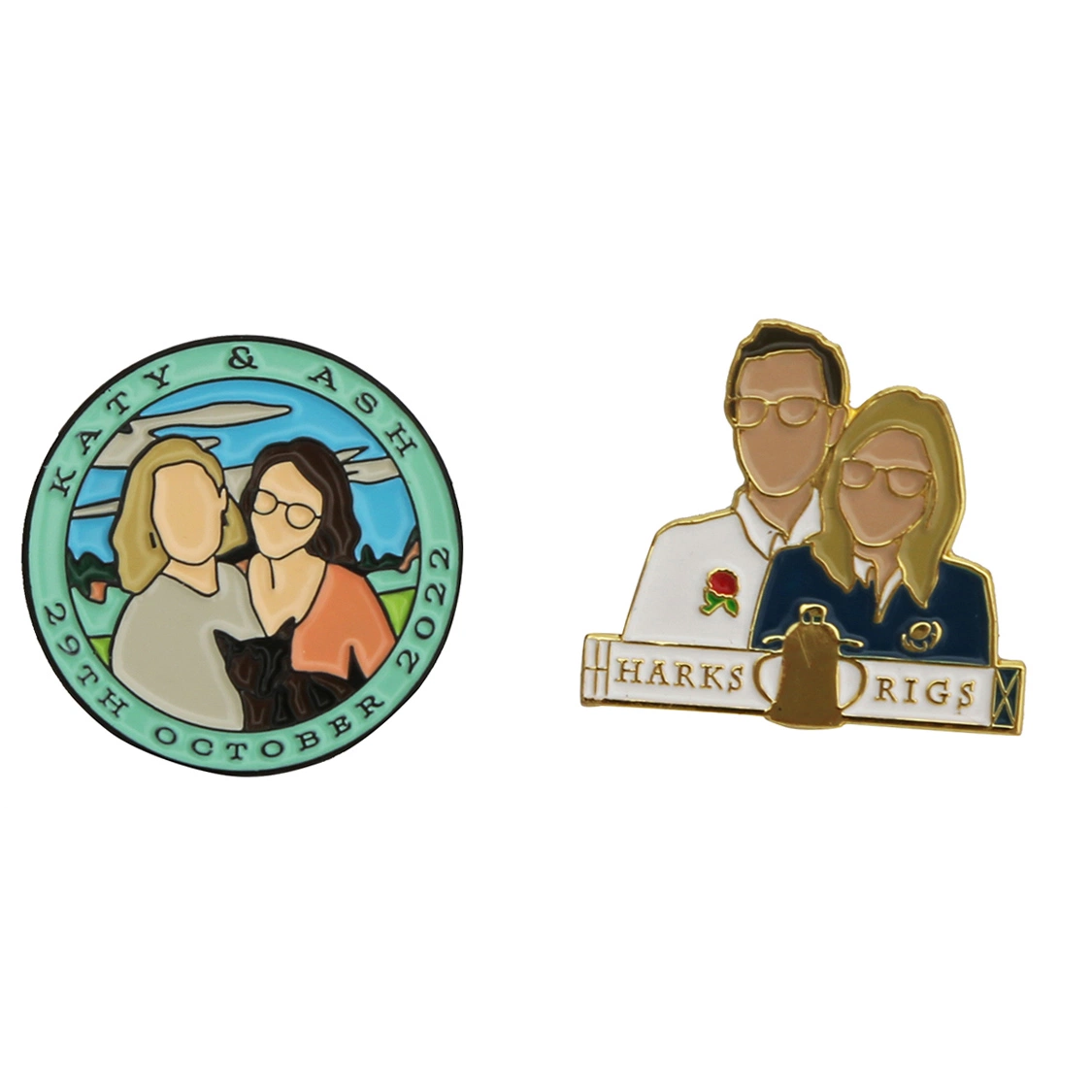 Custom Souvenir Wedding Gifts Hard Enamel with Your Wedding Enamel Pin as Gifts