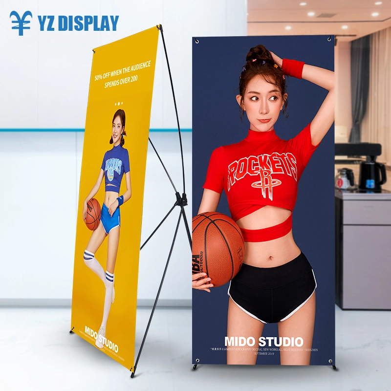 Economic Outdoor Aluminum Material X Stand Display Banner for Advertising Post