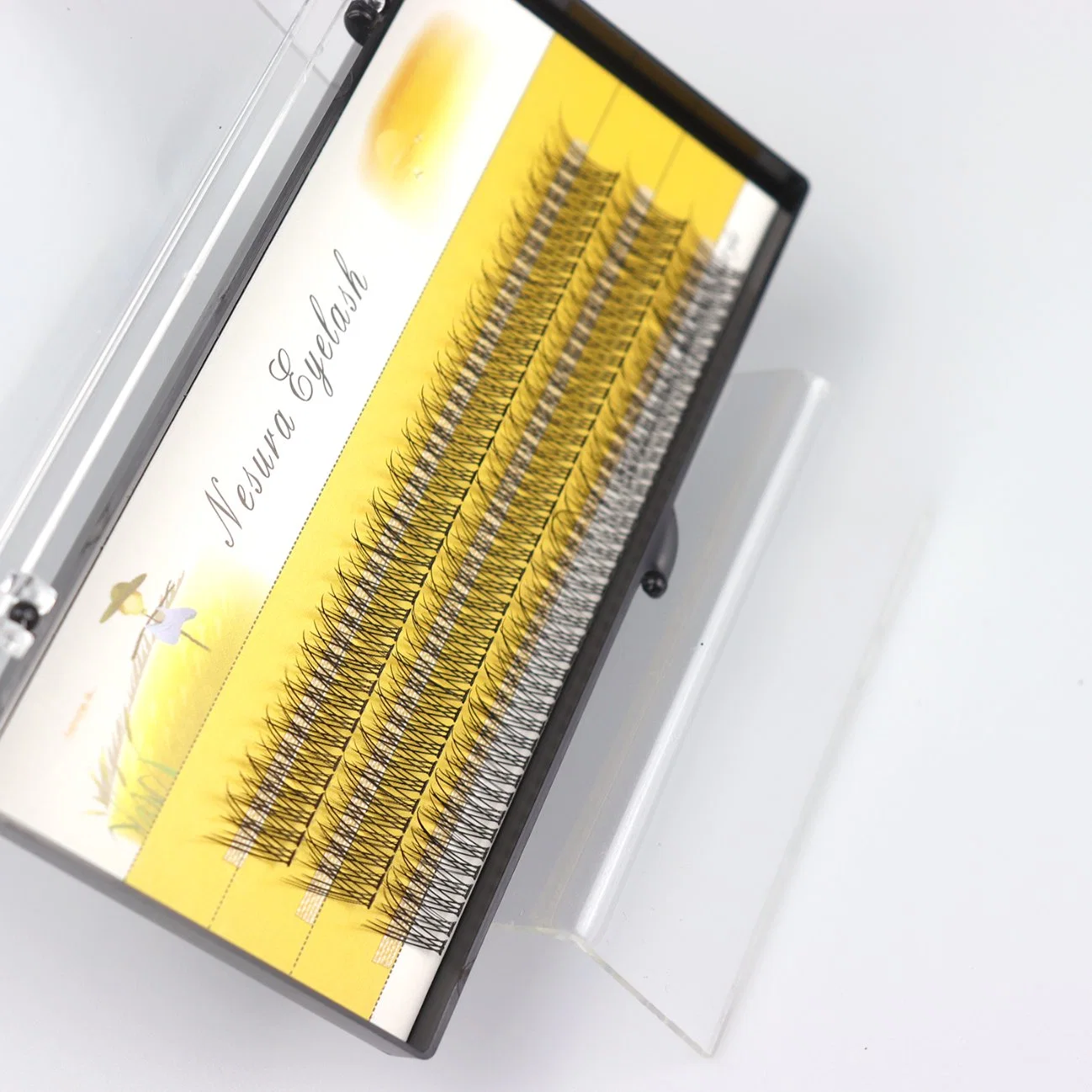 Jintong Nuevo Diseño Mayoreo Bricolaje extensión Eyelash Lash hecho a mano Cluster Ventiladores de volumen prefabricados con unión térmica autoinjerto