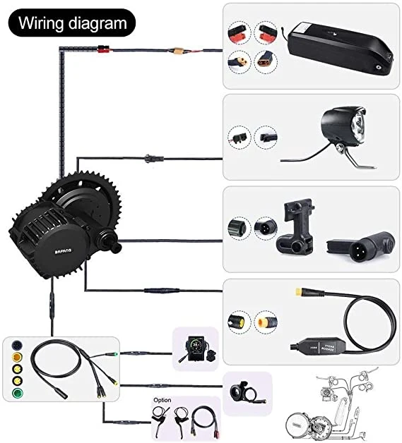 Kit de conversión de bicicleta eléctrica Bafang 48V 1000W Bbshd MID Motor 100mm 120mm