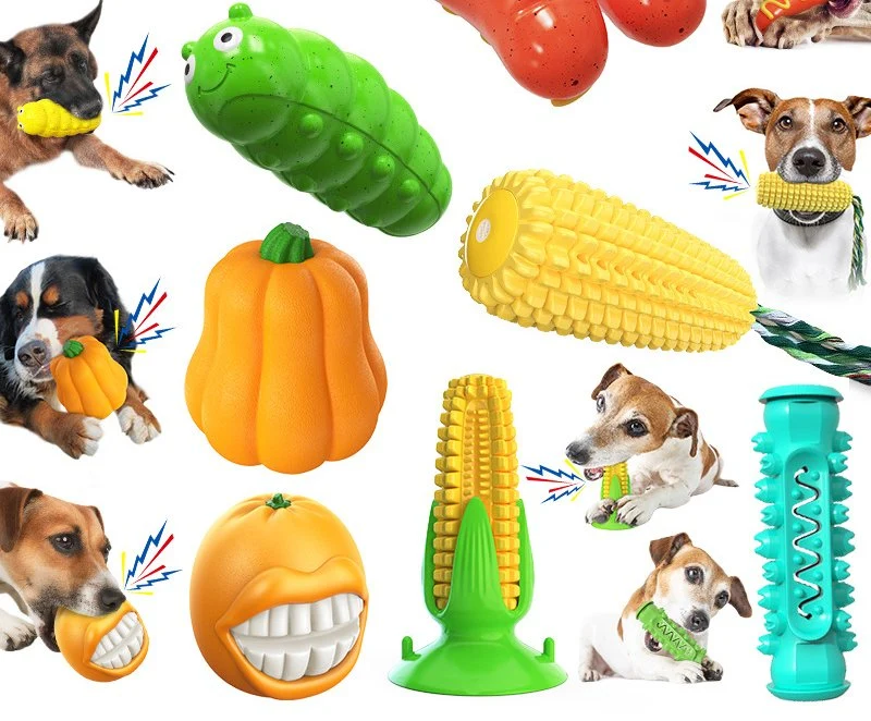 Interactive Natural Rubber Multishaped Durable Squeaky Toys with Sound for Big Dogs