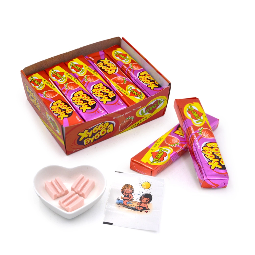 Love Is Strawberry Flavor 5PCS Chewing Gum and Big Tattoo