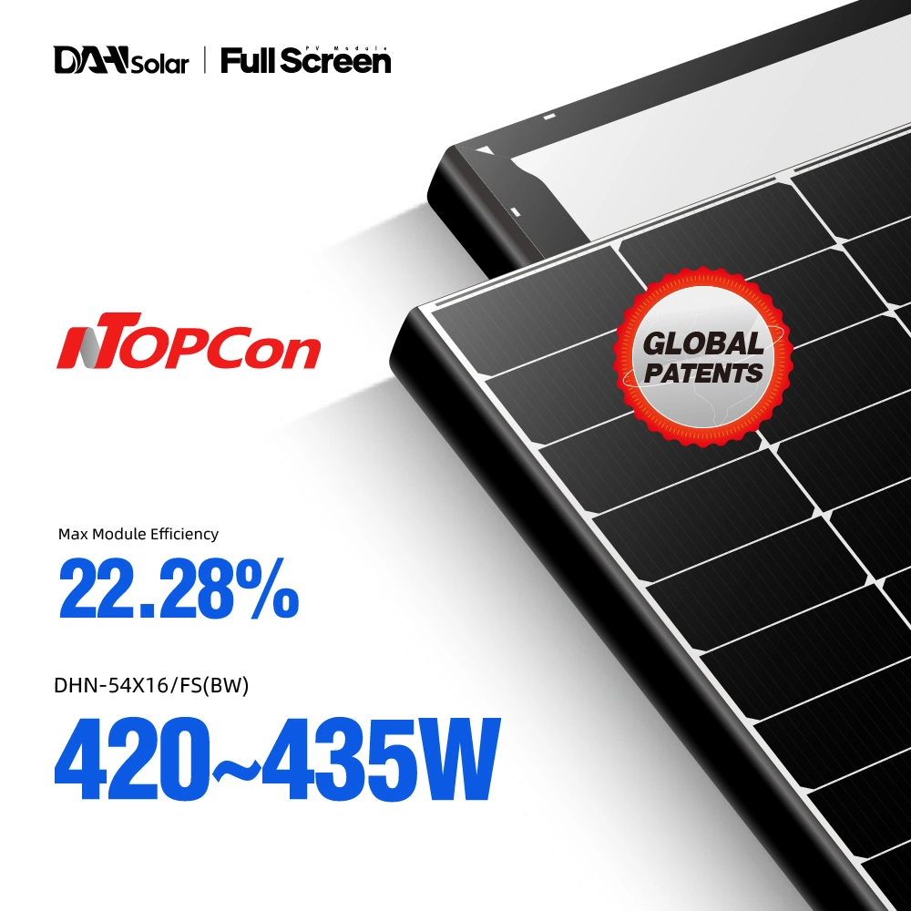 Dah Solar 10GW N Type Topcon Half Cell 420W 425W 430W modèles PV