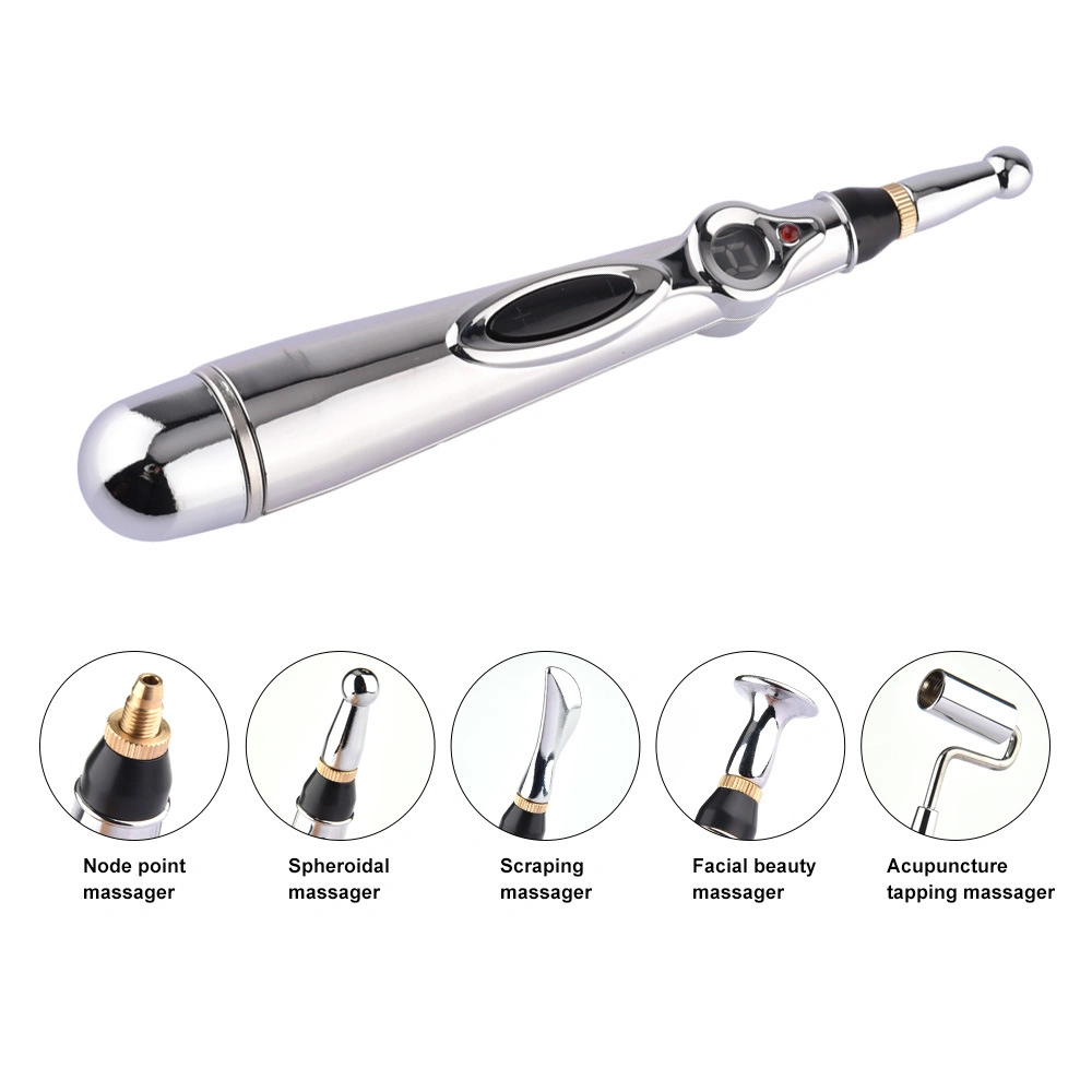 Cinco cabezales de masaje Acupuntura Moxibustion Meridian Energy Laser Physiotherapy Pen