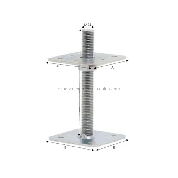 Adjustable Height 200-330mm Steel Galvanized Post Anchor Pillar Base