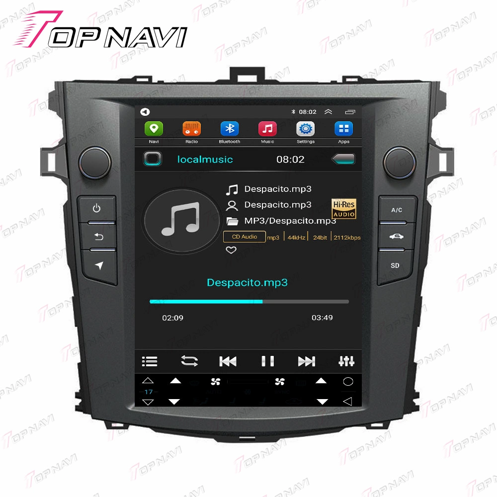 10,4 pulgadas pantalla vertical Android Radio para Corolla 2008 2012 GPS Navegación coche Audio Reproductor de DVD Vídeo estéreo
