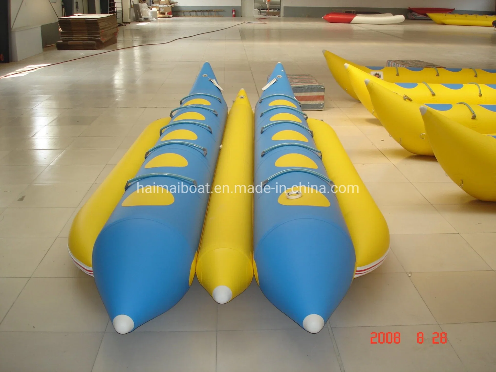 12.5ft inflables de PVC de 3,8 millones de Banana Boat barcos de recreo barcos embarcaciones Mar Draggy Motorless simple/doble fila de personas de varios Varios colores disponibles