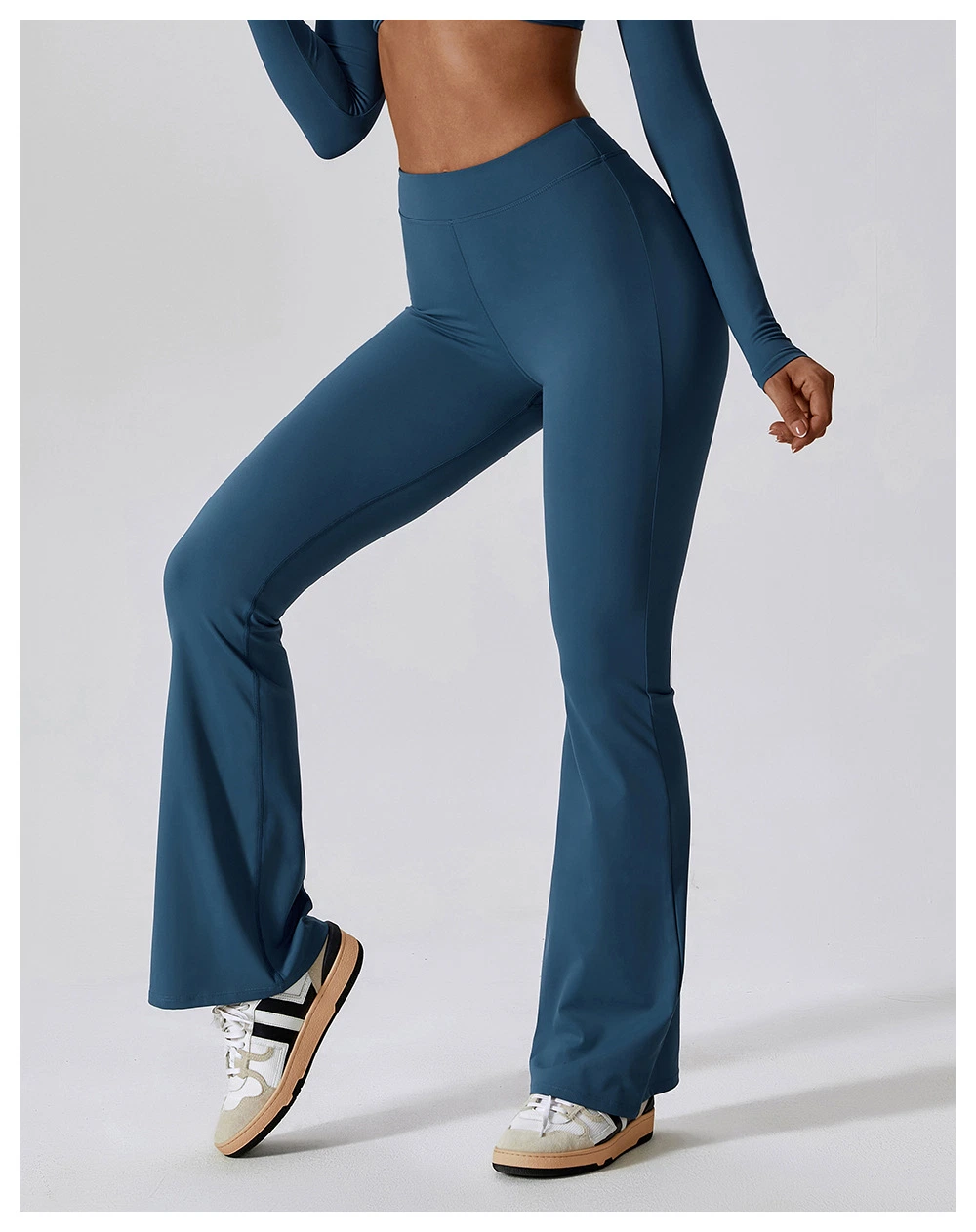 Pantalon de yoga de remise en forme à taille haute avec logo personnalisé, qui soulève les hanches, pour femmes. Pantalon large de sport décontracté et leggings.