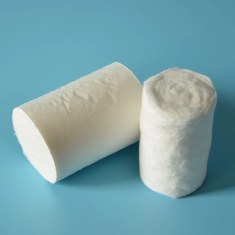 Medizinische Baumwollrolle absorbierende Baumwollrolle 50g/100g/200g/300g/400g/454g/500g/1000g in einer Rolle, jeweils in einem Polybeutel oder Kraftpapier